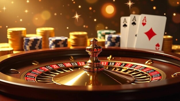 Close-up of Sic Bo betting layout with dice and payout table